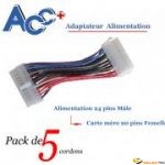 Adaptateur (x5) Alimentation 24p M / Carte mère 20p F 