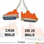 Câble PARALLELE 25fils db25/cn36 5m 