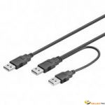 Cordon 1 USB vers 2x USB (Data+Alim) 0.5m 