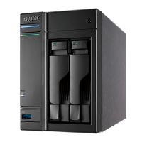 AS-202TE Boîtier NAS pour 2 DD 3.5/2.5p 1.2GHz Dcore 1Go 1LAN Gb USB3 HDMI Audio IR