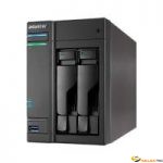AS-5002T Boîtier NAS pour 2 DD 3.5/2.5p 2.41GHz Dcore 1Go 2LAN Gb USB3 HDMI eSata