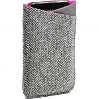 Löv Sleeve Etui pour Telephone portable Cuir/Laine Gris/Rose 
