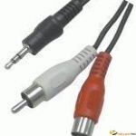 Cordon (x1) audio Jack stéreo 3.5mm / 2 RCA M/M 15m 