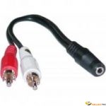 Adaptateur (x1) Jack stéreo F/2 RCA M 3.5mm doré 