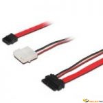Câble SATA 13broches/F (7+6) vers SATA 7br(L/F)+alim4br/Mo 