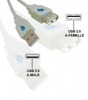 Rallonge USB2.0 A/A M/F 3m 