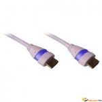 Cordon HDMI 1.4 Ethernet 5m A-A M-M Blanc/Bleu 