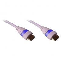 Cordon HDMI 1.4 Ethernet 5m A-A M-M Blanc/Bleu 