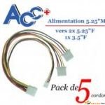 Adaptateur (x5) alim 5 pouces1/4 M vers 2x5 pouces1/4 F & 3 pouces1/2 F 