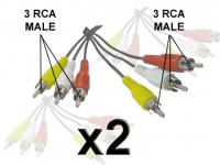 Pack (x2) cordons 3 RCA M/M 5m 