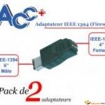 Adaptateur (x2) IEEE1394 4pF - 6pM 