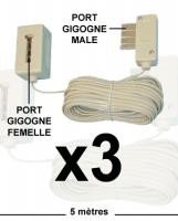allonge (x3) Téléphonique gigogne M/F 5m 