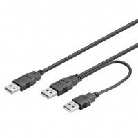 Cordon 1 USB vers 2x USB (Data+Alim) 0.5m 
