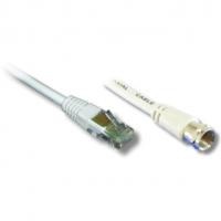 Cordon RJ45 /Coax type F Mâle 75/100 Ohms 5m 