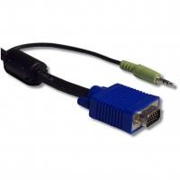 Cordon VGA+AUdio HD15 M/M 2 ferrites 3m 