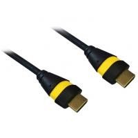 Cordon HDMI 1.4 Ethernet 10m A-A M-M Noir/Jaune 