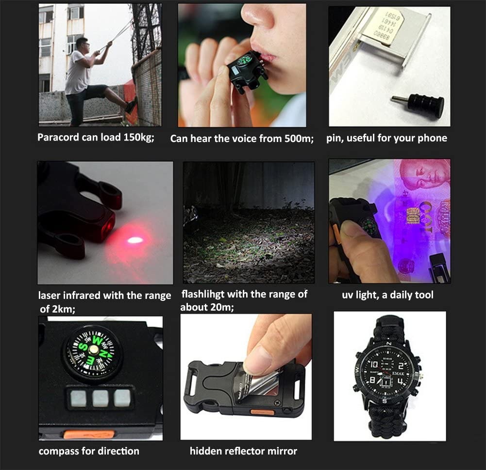 Montre De Survie Multifonction Extérieure 6 en 1